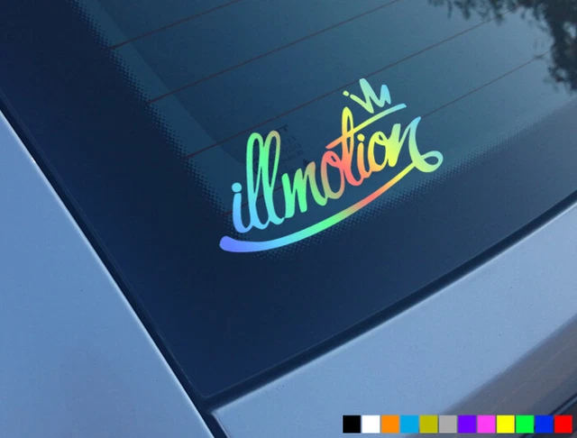 'Boobies Make Me Smile' Oil Slick Chrome Funny Car Sticker – Window Vinyl Decal