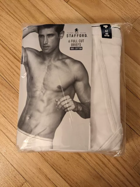 Stafford Mens 6 Full-Cut Briefs Size 42 New in Package