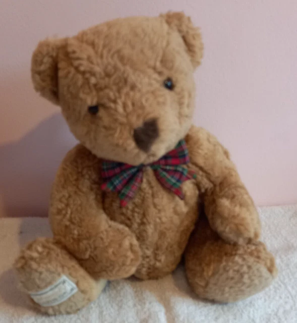 MARKS AND SPENCER St Michael Connoisseur Teddy Bear Tartan Ribbon Bow