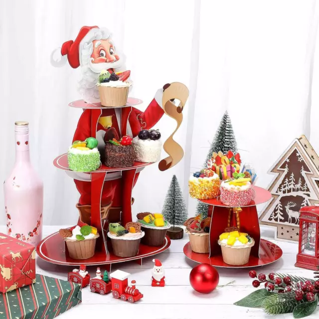 Alzata Per Cupcake Di Buon Natale Piatto Da Portata A 3 Strati Per Per
