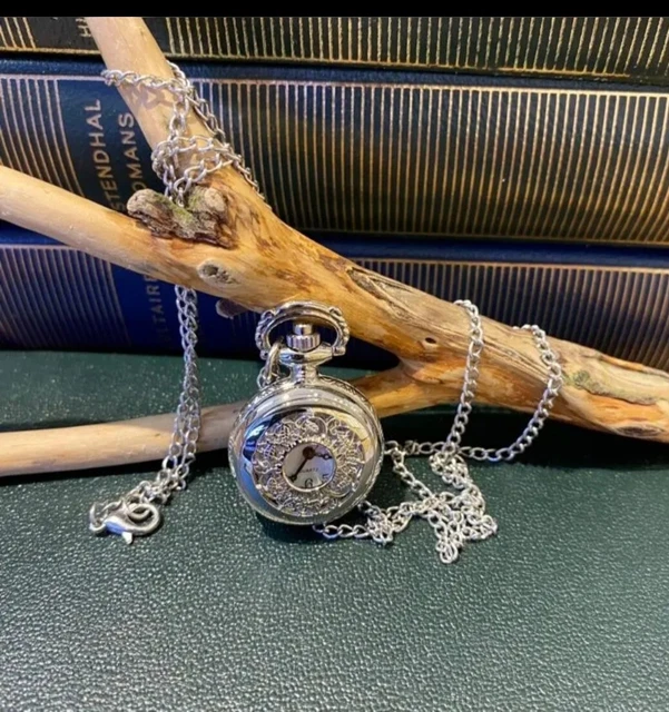 Montre Pendentif Argent Et Or 18K Poinçonnée - Élégante, Vintage, Occasion