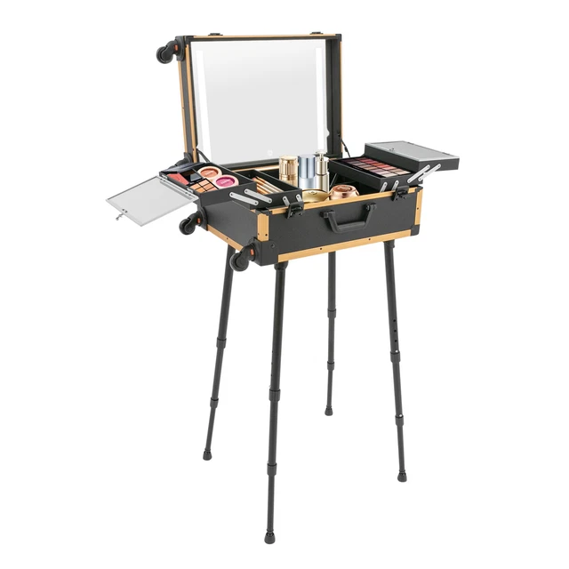 Coffret Beauté/MAquillage Professionnel Trolley Avec 4 Roues - Aluminium, 22" - Inclut Éclairage LED - Marque GDRASUYA10