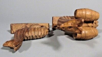 RARE Lot of 2 Colombia Colombian carved Wood Camelids Ex. Newark Museum Coll. 10