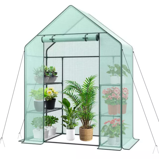 6 Shelves Greenhouse Portable Mini Walk In Outdoor MINI Planter House 3 Tiers