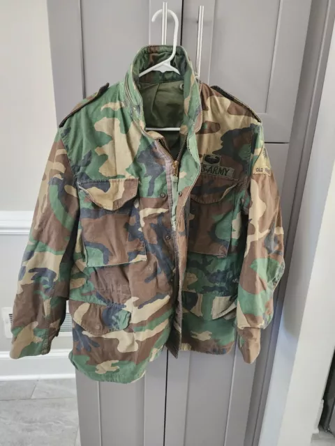 U.S. ARMY OLD Ironsides Cold Weather Field Camo Jacket Mens Large $24. ...