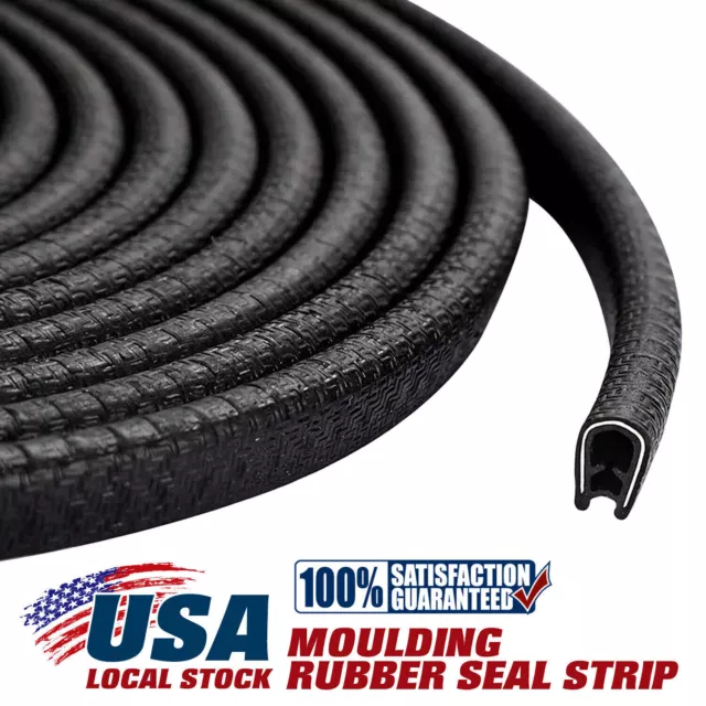 20ft U-Shape Rubber Seal Car Door Edge Guard Molding Trim Protectors Strip Black