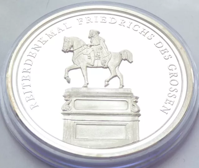 40mm Silber Medaille 999 Preussen - König Friedrich II.der Große - Reiterdenkmal
