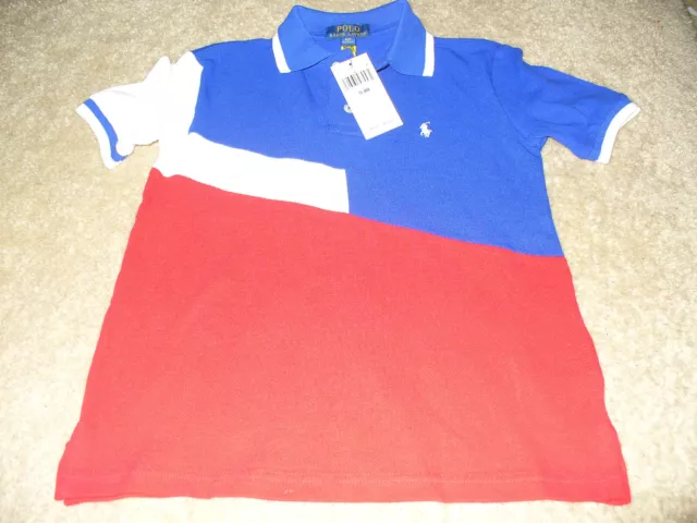 New! Polo Ralph Lauren Boys Size S (8) Royal Blue and Red Polo