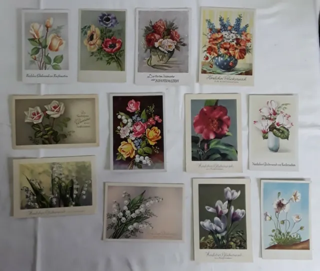 Alte AK Ansichtskarten Konvolut 12 Stück Blumen Kallista (439)