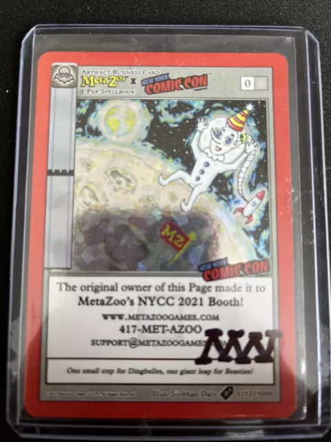 Metazoo X New York Comic Con 1252/5000 PROMO HOLO Card Signed By MW