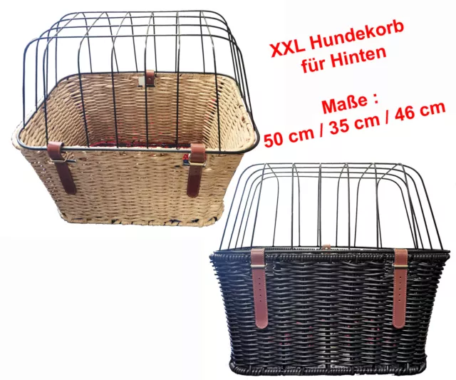 Fahrrad Hunde Korb für Gepäckträger Hundekorb Weidenkorb Fahrradkorb XXL 15 KG