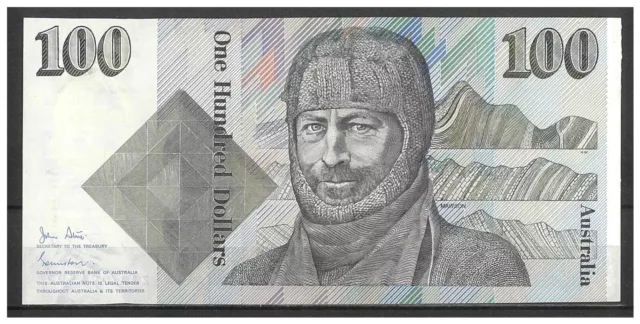 Australia 1984 $100 Note Johnston/Stone 1st Prefix ZAA Scarce R608F aUNC+#100-20 2