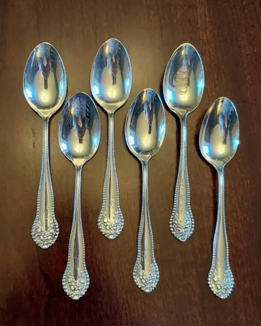 6 Gorham Lancaster Sterling Silver Teaspoons 5 5/8" - Mono B