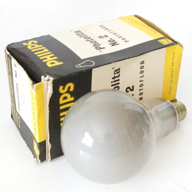 Lámpara fotográfica Philips Photolita No.2 500w 240v bombilla fotoinundación perla BC E27