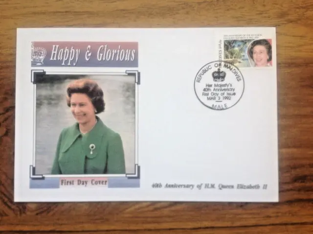 Queen Elizabeth 40th Anniversary First Day Cover Maldives 1992 (2)