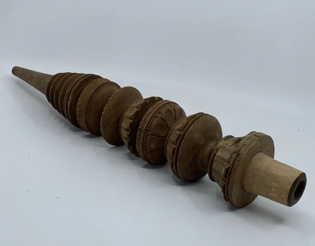 Vintage Hand Carved Wood Architectural Salvage Finial 16 in