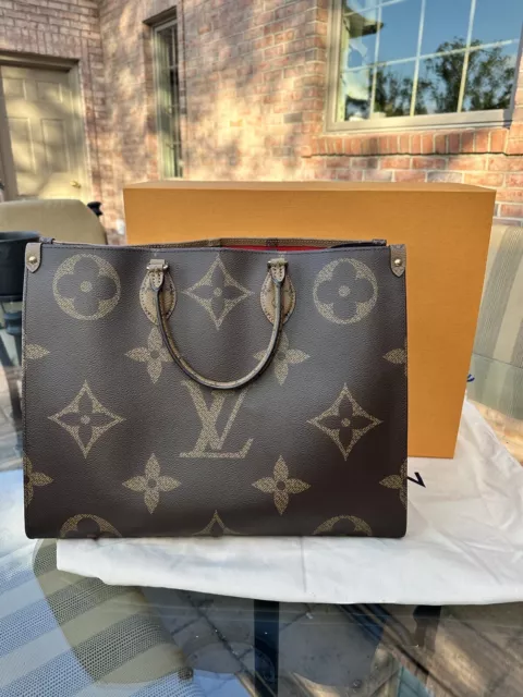 Louis Vuitton LOUIS VUITTON ON THE GO GM Tote Bag Shoulder Monogram Implant  Leather Black Handbag M44925