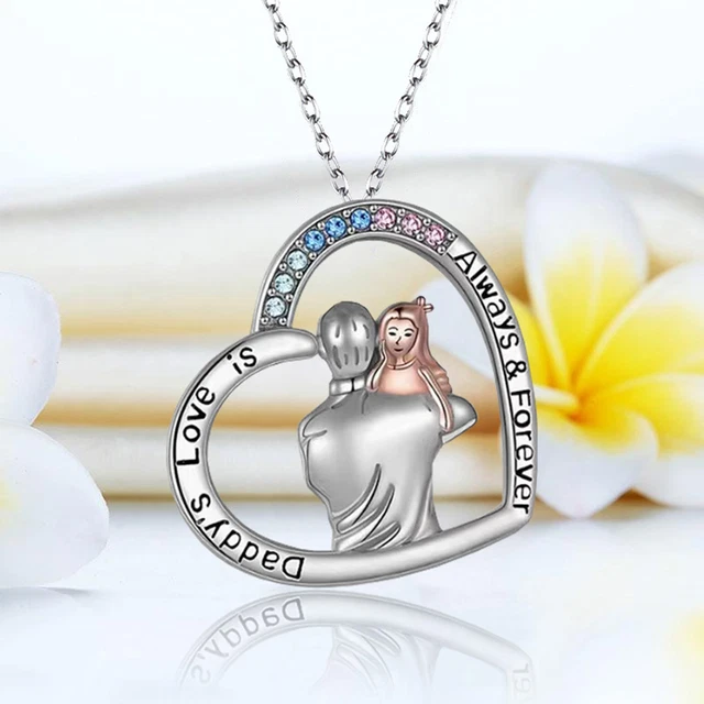 Charm Necklace Commemorative Forever Love Heart Pendant Sparkling Electroplated