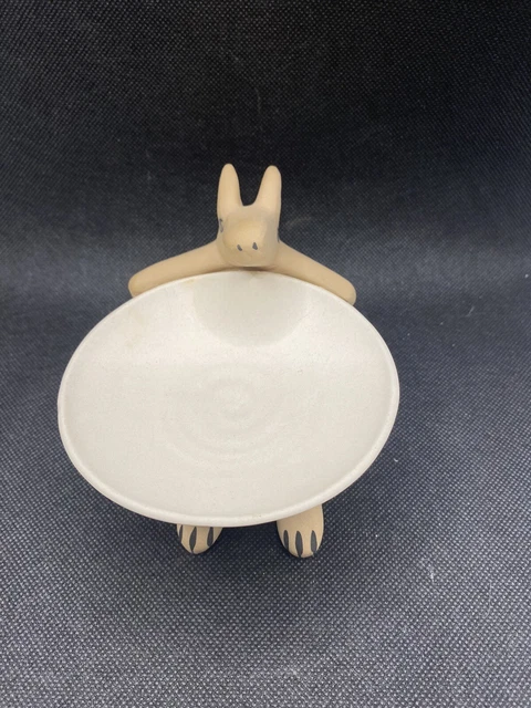 Anthropologie Keramik Wolf Hund halten Schüssel Schmuck Geschirr Figur Kerzenhalter 2