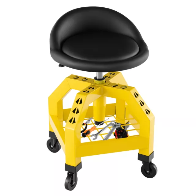 Rolling Seat Mechanic Stool Chair Height Adjustable Roller Work Chair w/Tray