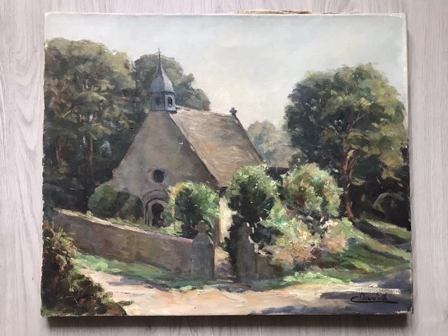 BELLE PEINTURE HUILE Sur Toile Femme Aux En Provence 1950 art Ancien