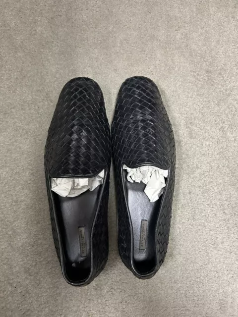 RARE - Bottega Veneta Intrecciato Slip-On Leather Loafer Black EU43.5 - US 10.5