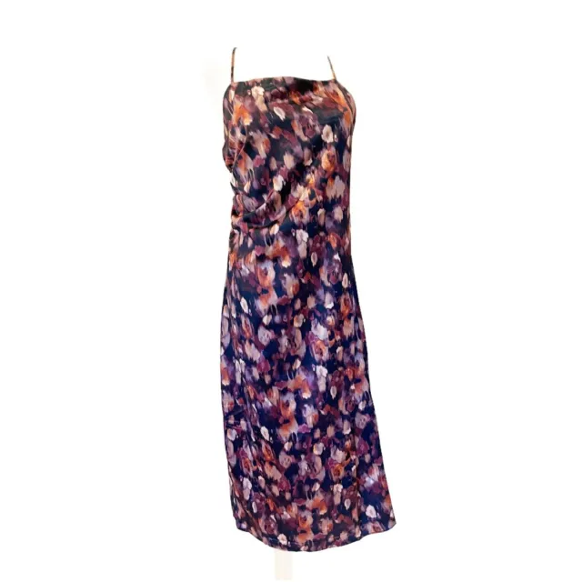 Jason Wu Satin Watercolor Midi Maxi Dress Medium NWT $320 Purple