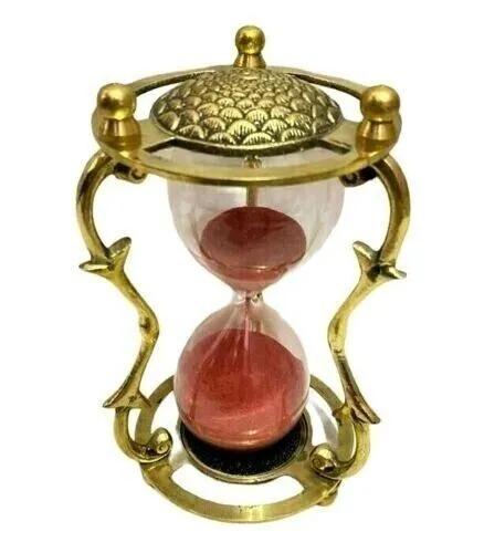Reloj de arena antiguo de latón vintage decoración de mesa de reloj de...