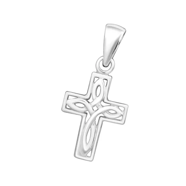 925 Sterling Silver Cross Pendant Necklace Design 5 (Chain Included)