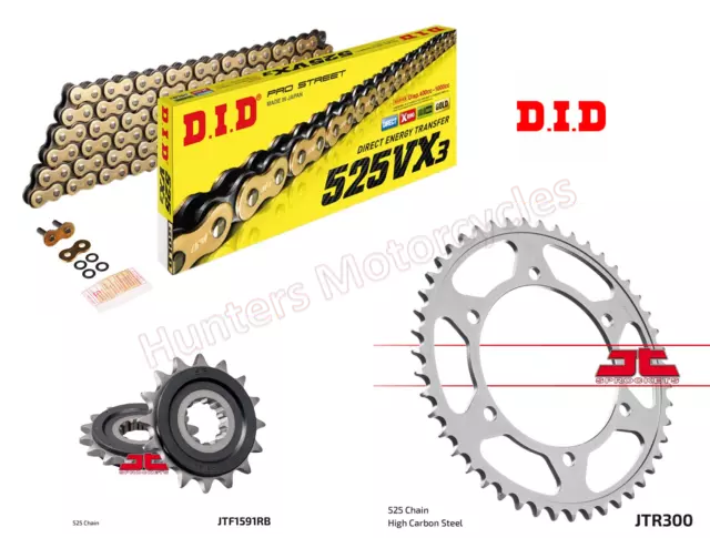 Yamaha TDM900 DID Gold X-Ring Heavy Duty Chain and JT Quiet Sprocket Kit Set