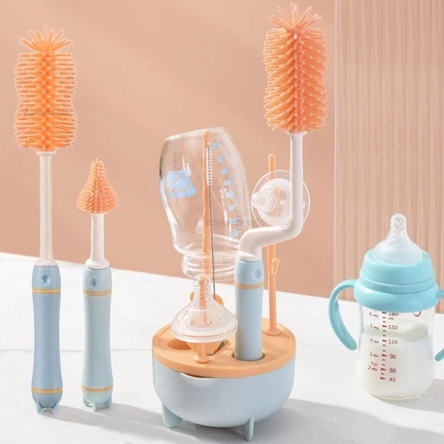 Silikon Baby Flaschen bürste 360-Grad-Drehend Trocken regal  Baby flasche