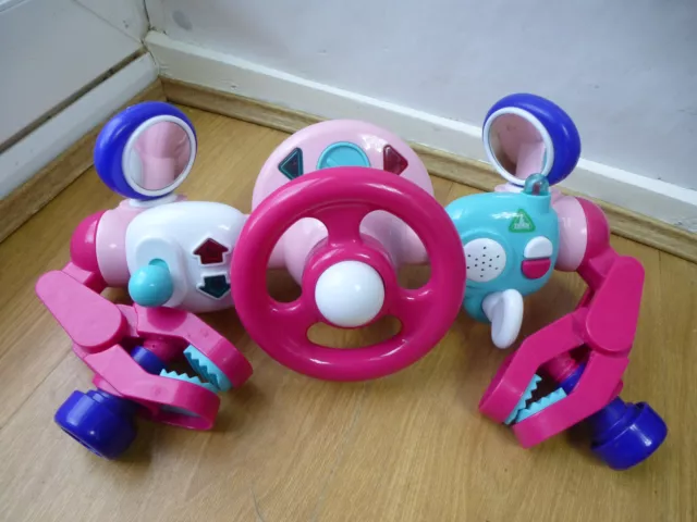 Multy Colour Pink Elc Steering Toy+Lights&Sounds Rrp£36 Buggy Driver Pushchair