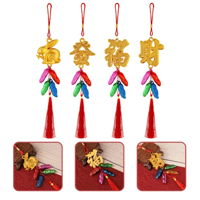 4 piezas adornos rojos pequeños bonsái adornos adornos navideños árbol de Navidad