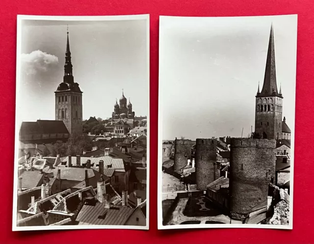 2 x Foto AK TALLINN in Estland um 1930 Stadtansichten mit Kirche  ( 114782