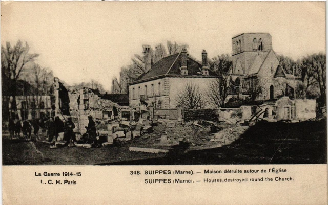 CPA AK Militaire - Suippes - Maison détruite autour de l'Eglise (697859)