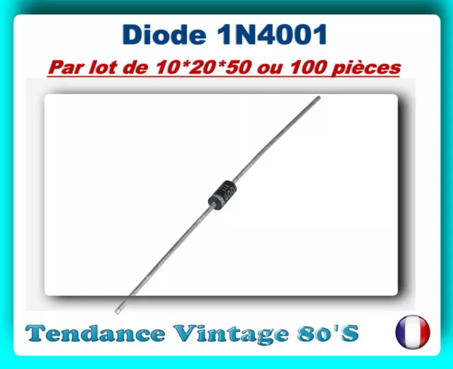 *** Lot Au Choix De 10*20*50 Ou 100 Diodes 1A 50V 1N4001 Mic ***