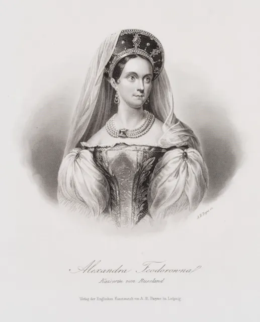 A. PAYNE (1812-1902), Alexandra Fjodorowna, Sst. Biedermeier Porträt 1800-1849