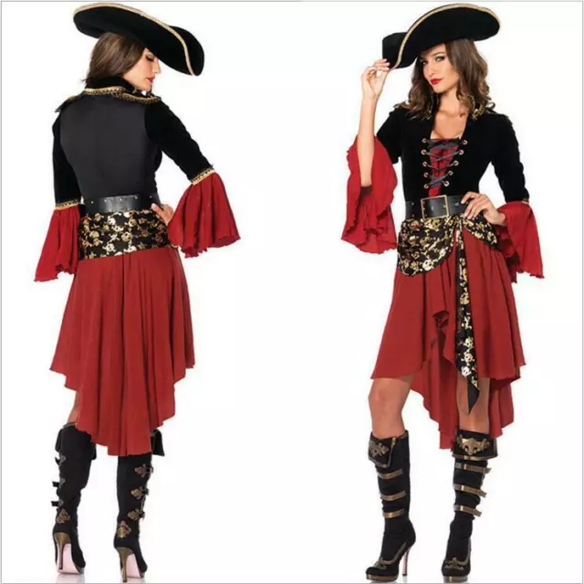 Women's Halloween Fancy Dress Pirate Cosplay Costume Outfit Party Pirate Costume