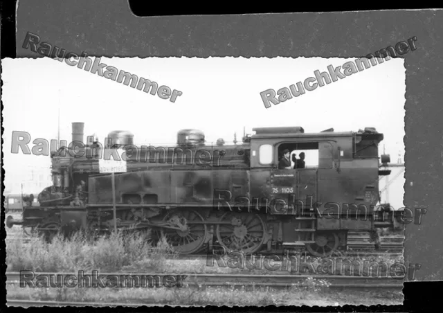 altes Baryt-Foto DR 75 1105 Bw Magdeburg Hbf 1966 - ca 9x14  B6397