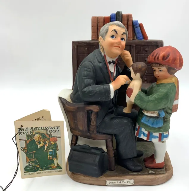 Vtg Norman Rockwell Statue Doctor & The Doll Dave Grossman Saturday Evening Post