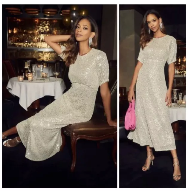 Lipsy silver sequin dress sales