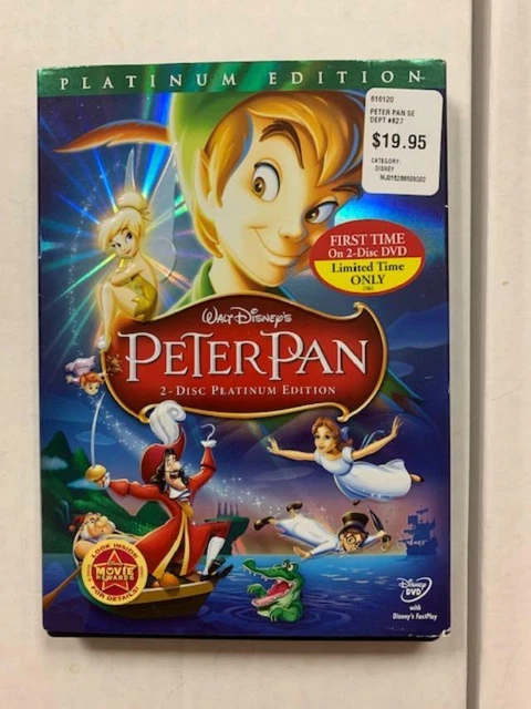 Walt Disney's Peter Pan, 2 disc DVD,  platinum edition