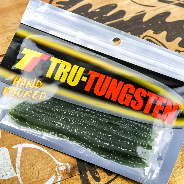 TRU TUNGSTEN Dart Unweighted Finesse Soft Worm 5" 10ct - WATERMELON PURPLE FLAKE