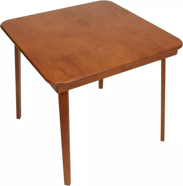 NEW STAKMORE Straight Edge 32 Square Folding Card Table Cherry Finish 0056.00791