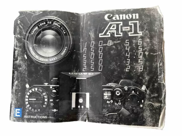 Original Canon Motor Drive MA Set Camera Instruction Users Manual for A-1 A1   d