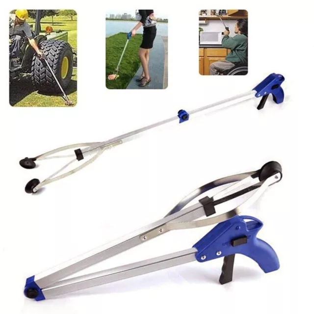 Foldable Pick Up Tool Grabber Reacher Stick Reaching Grab Extend Reach 80 SZ