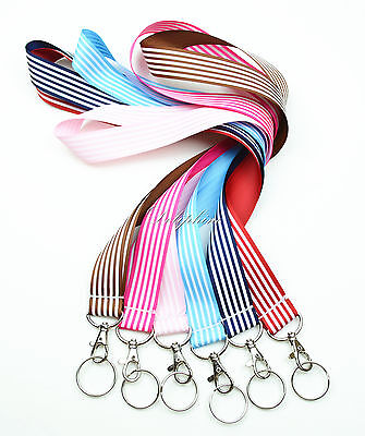 Ribbon Neck Lanyard with Keychain for ID Badge Holder, Cell Phone, Key