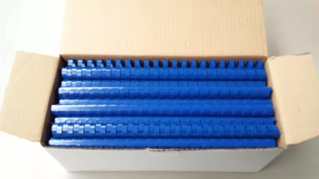 16mm Plastic Binding Combs BLUE - 20 or 21 ring (Box of 100) 2