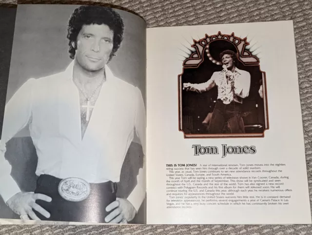 Tom Jones Vintage 1982 Full-Color Concert Souvenir Program Live Tour Book 2