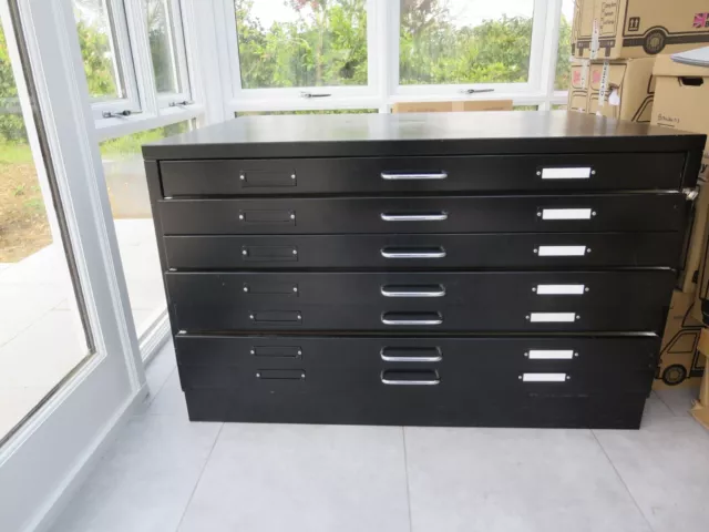 Metalico Architects Black Steel Plan Chest in good condition